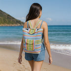 Mochila Artesanal Tejida Tipo Morral Con Bolsillo Frontal 10kg