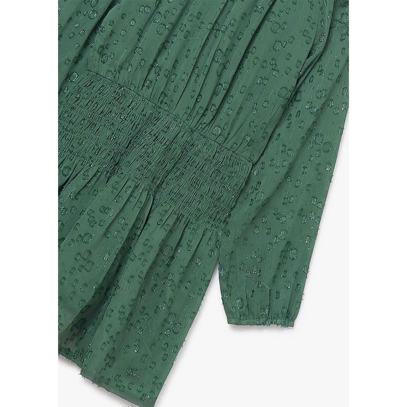 Vestido Juvenil Tipo Gasa Mod.7909 Marca Mayoral® Verde Eucalipto Gotas De Lluvia 8 Años