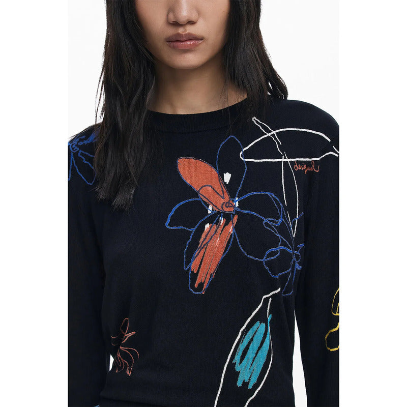 Suéter Casual Para Mujer Estampado Original Marca Desigual® Multicolor 25wwjf33