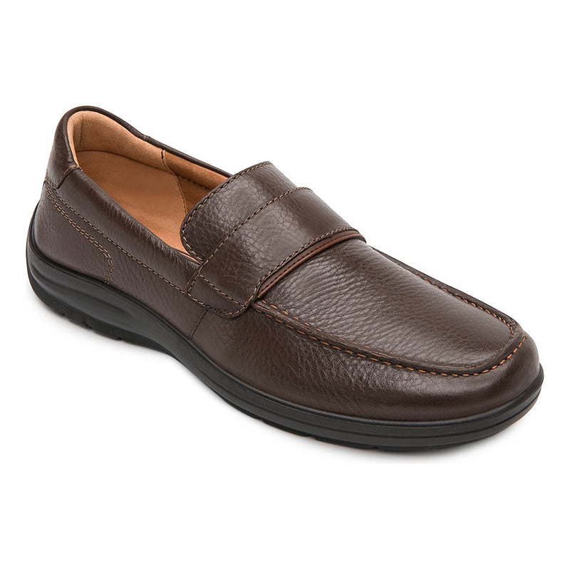 Zapato Mocasín Driver Para Caballero Mod.415907 Marca Flexi® Chocolate Lisa 28,5 Mx