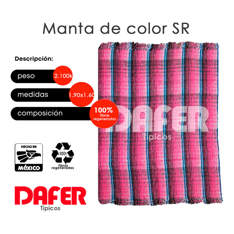Cobija Mexicana Manta De Color 1.90x1.60m 2k Económica