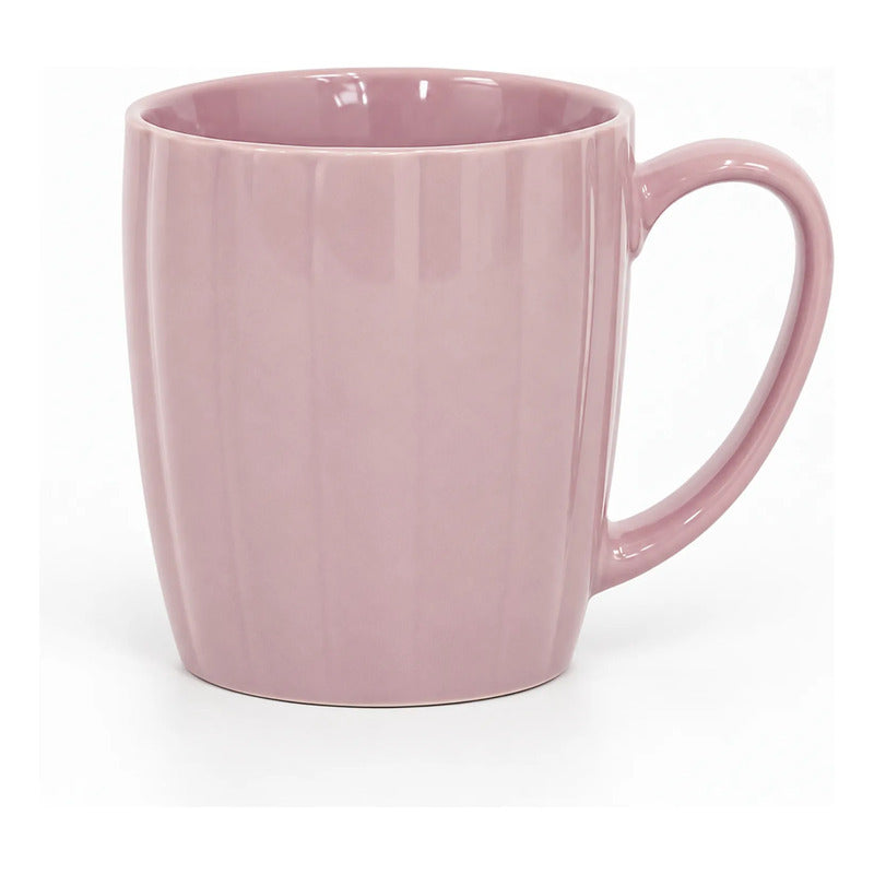 Taza De Cerámica Acanalada 370ml Estilo Nórdico Violeta 1744-98 Acanalada