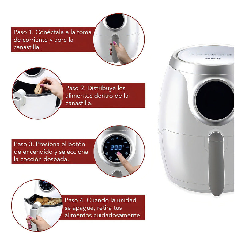 Rca Freidora De Aire Digital Rc-106 Color Blanco