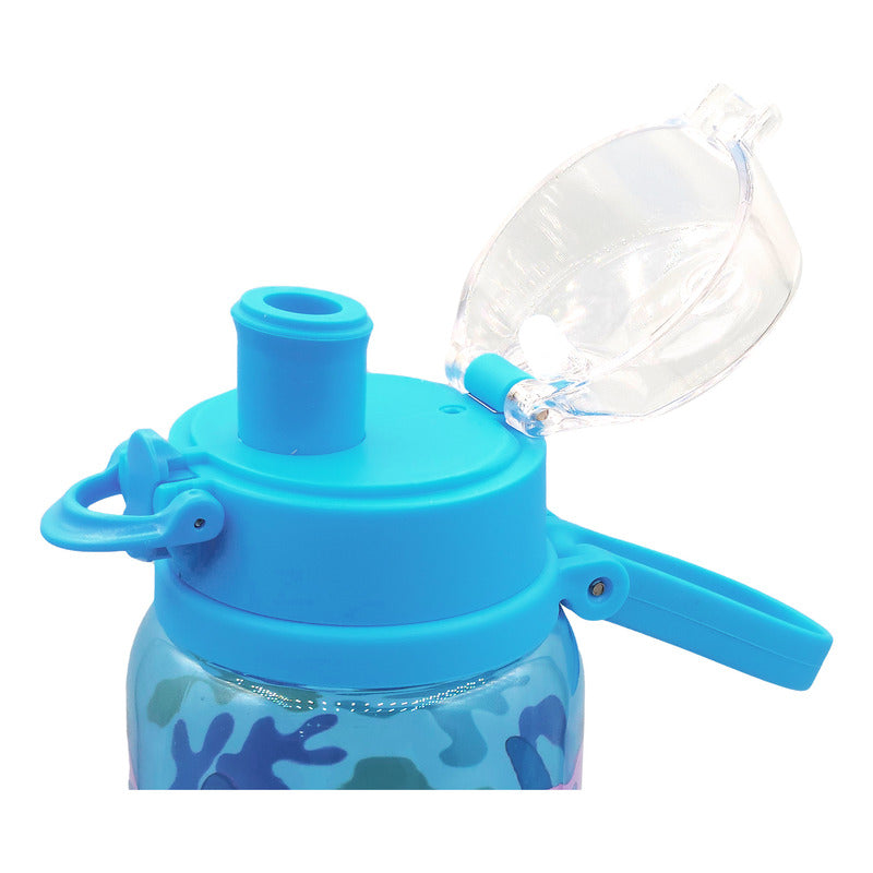 Botella De Agua Ligera Con Asa 900ml Diseños Animados