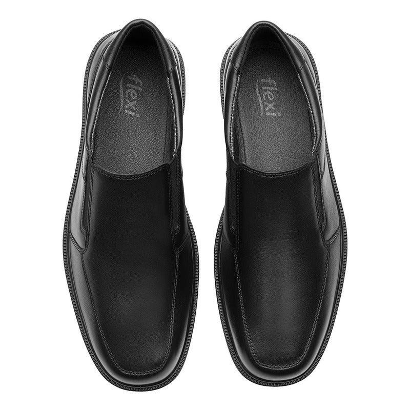 Zapato Casual Confort Para Hombre Mod.419602 Marca Flexi® Negro Lisa 27 Mx