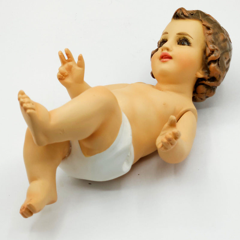 Imagen Religiosa De Resina Niño Dios 20cm Multicolor