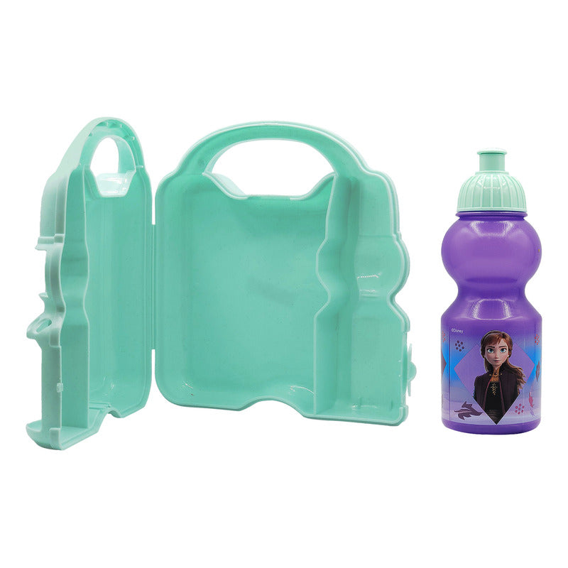 Lonchera Infantil De Plástico Con Botella Diseños Varios