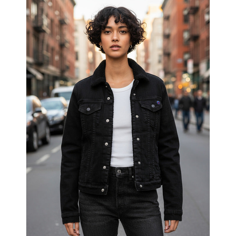 Chamarra Borrega De Mezclilla Para Mujer Marca Oggi®