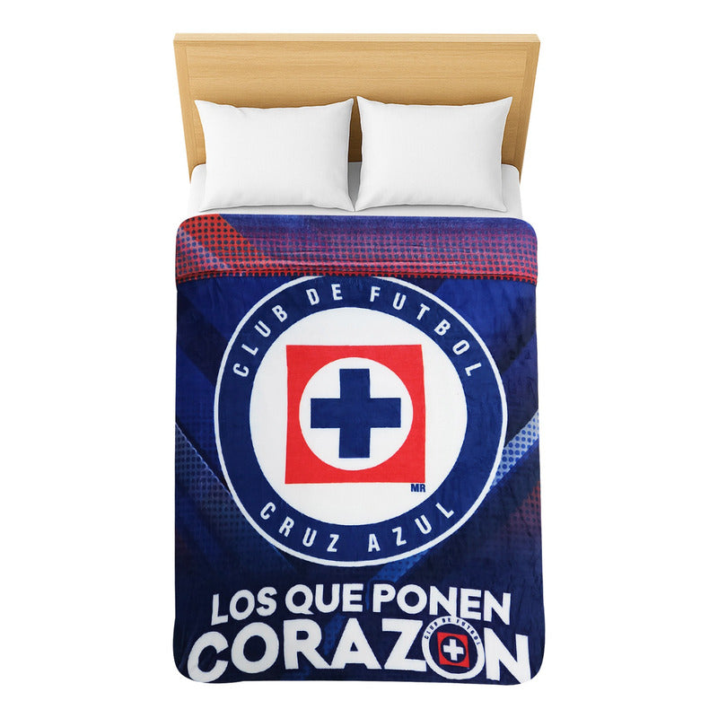 Frazada Ligera Super Suave Matrimonial Futbol Providencia® Equipo 500 G Cruz Azul