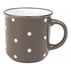 Taza De Ceramica Con Puntos 340ml Mod. 1744-60 Café Grisáceo Puntos