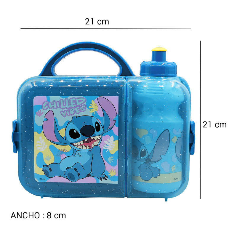 Lonchera Infantil De Plástico Con Botella Diseños Varios