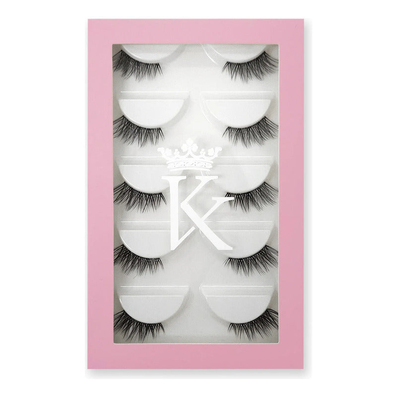 Pestañas Postizas En Tira 5 Pares Marca Kfer Valtierra® Negro Teddy C 1.5 Cm