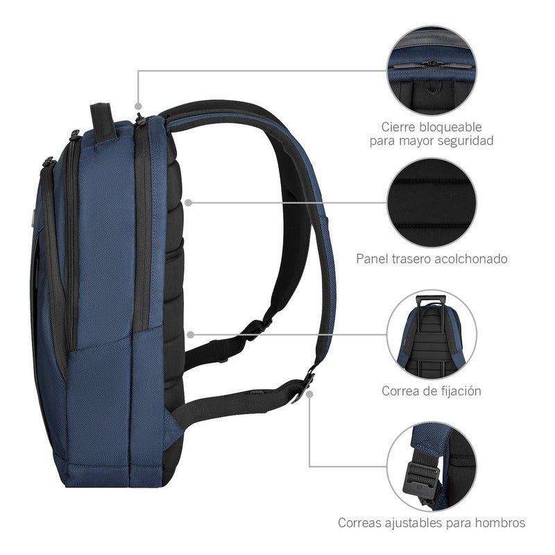 Victorinox Altmont Professional Compact Para Laptop, Azul Color Azul Oscuro Diseño De La Tela Lisa Liso