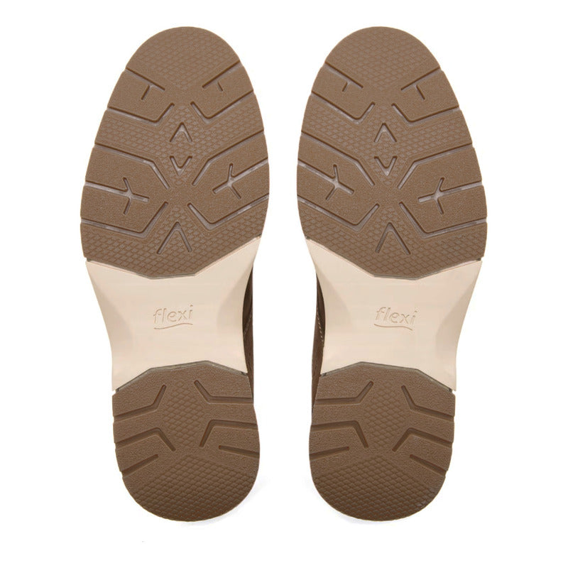 Zapato Derby Para Hombre Mod.420004 Marca Flexi® Marrón Oscuro Lisa 26,5 Mx