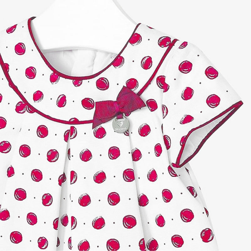 Vestido Cómodo Para Bebe Marca Mayoral® Rojo/círculos 6 M