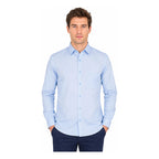 Camisa Para Hombre Con Cuello Ajustable 13062 Manchester® Celeste Lisa 16.5