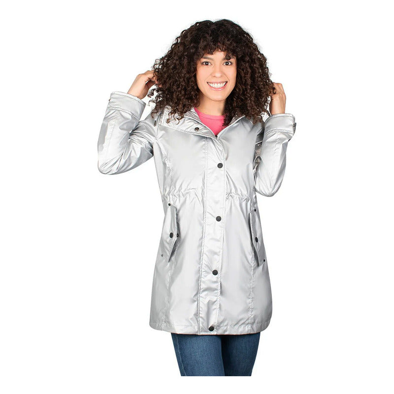 Chamarra Impermeable Mujer Mod.dw86-ny7007 Greenlander® Plateado Eg Lisa