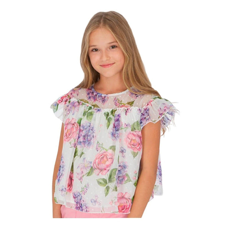 Blusa Ligera De Gasa Para Niña Mod.6159 Malvarrosa Mayoral®