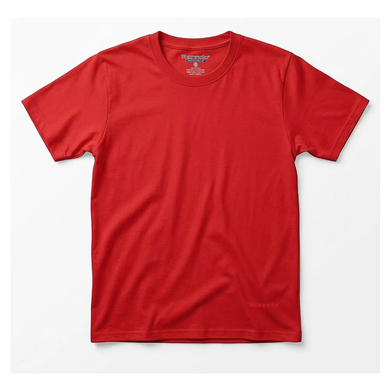 Playera Casual Básica Unisex Mod. 4148 Marca Skannda® Rojo Lisa G