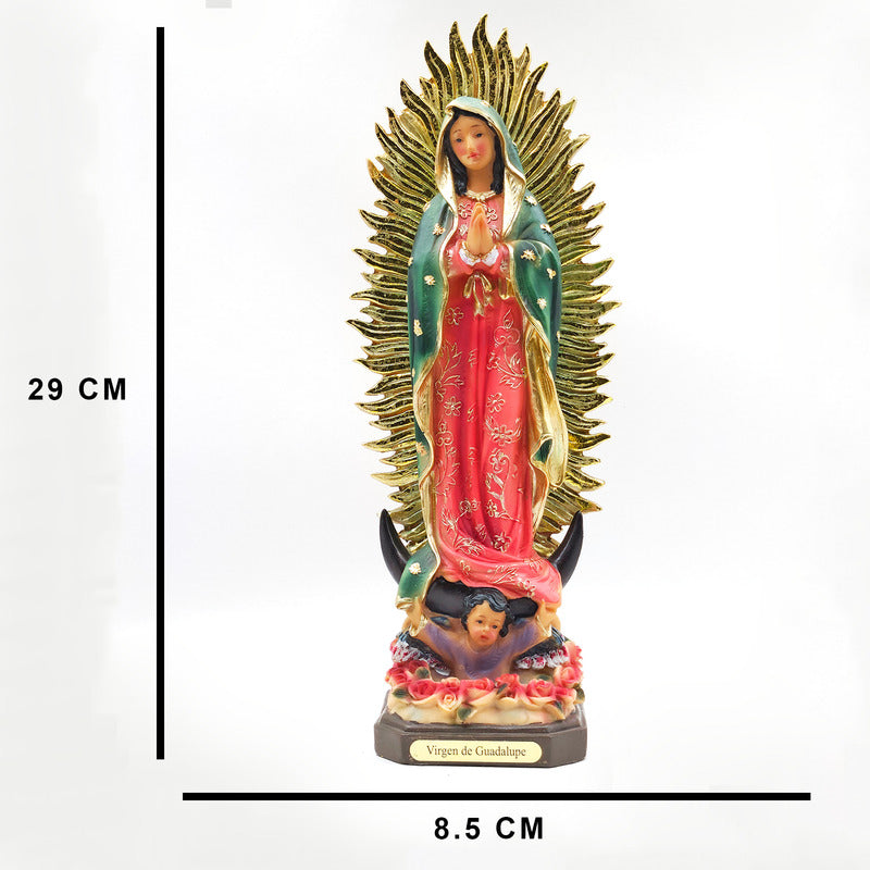 Imagen Religiosa De Resina Virgen De Guadalupe 29cm Multicolor