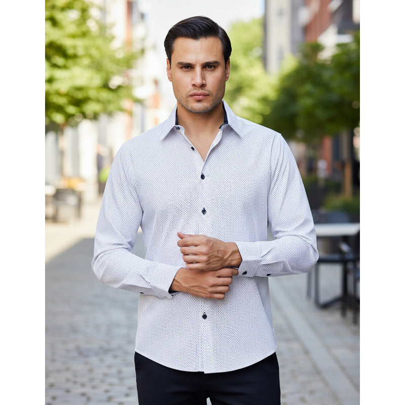 Camisa De Hombre Slim Fit Mod. B45311 Marca Bobois®