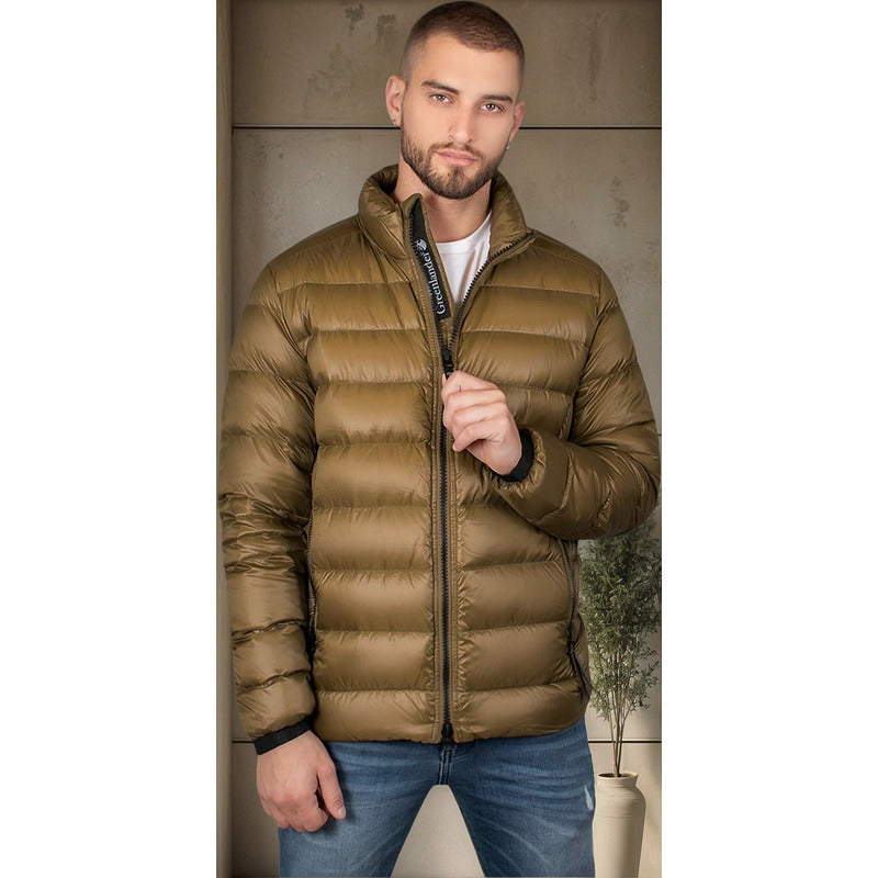 Chamarra Capitonada De Pluma Cw83-pol8745 Greenlander® Dorado Oscuro Ch Capitonado