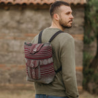 Mochila Artesanal Tejida Tipo Morral Con Bolsillo Frontal 10kg