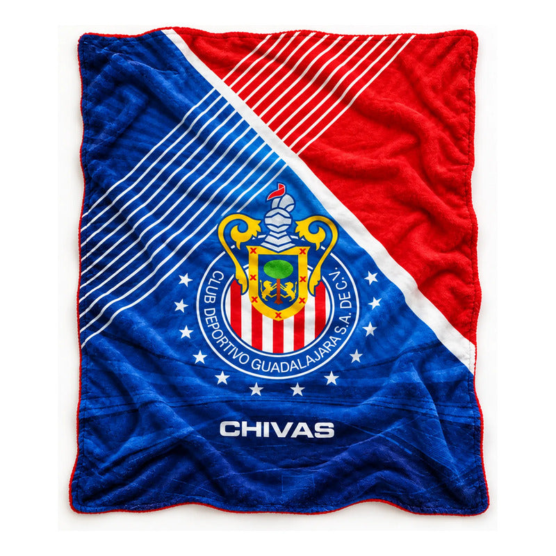 Cobertor Borrega Individual Futbol 1.50x2.00m Providencia® Chivas 1 Kg Multicolor