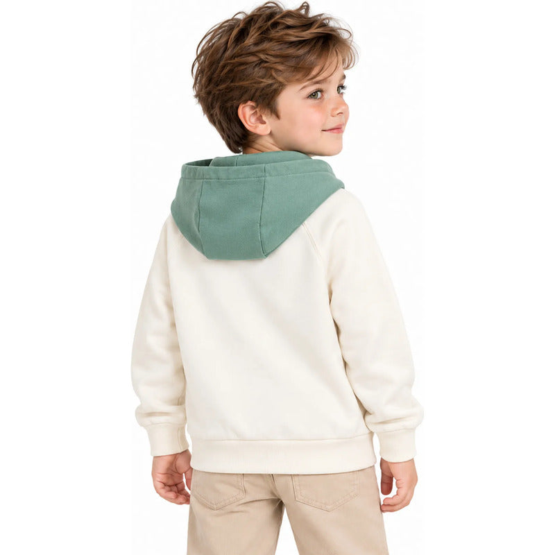 Sudadera Casual Para Niño Mod.3433 Marca Mayoral® 10 Años Nata Lisa
