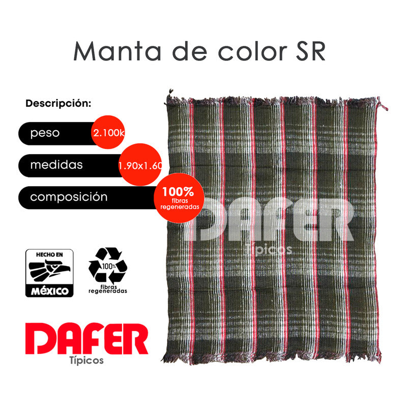 Cobija Mexicana Manta De Color 1.90x1.60m 2k Económica