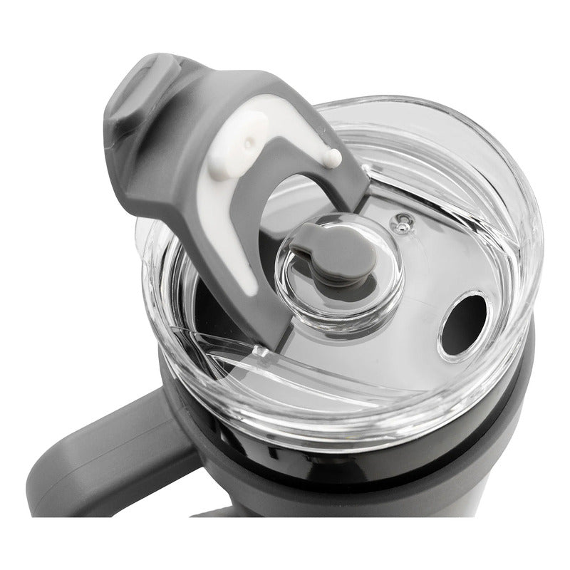 Termo Doble Pared Acero Inoxidable Con Asa/popote 1.2l Nuvó®