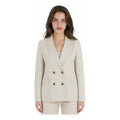 Blazer Saco Formal Para Mujer Mod. Cg00293 Marca Ferriano® Arena Rayas G