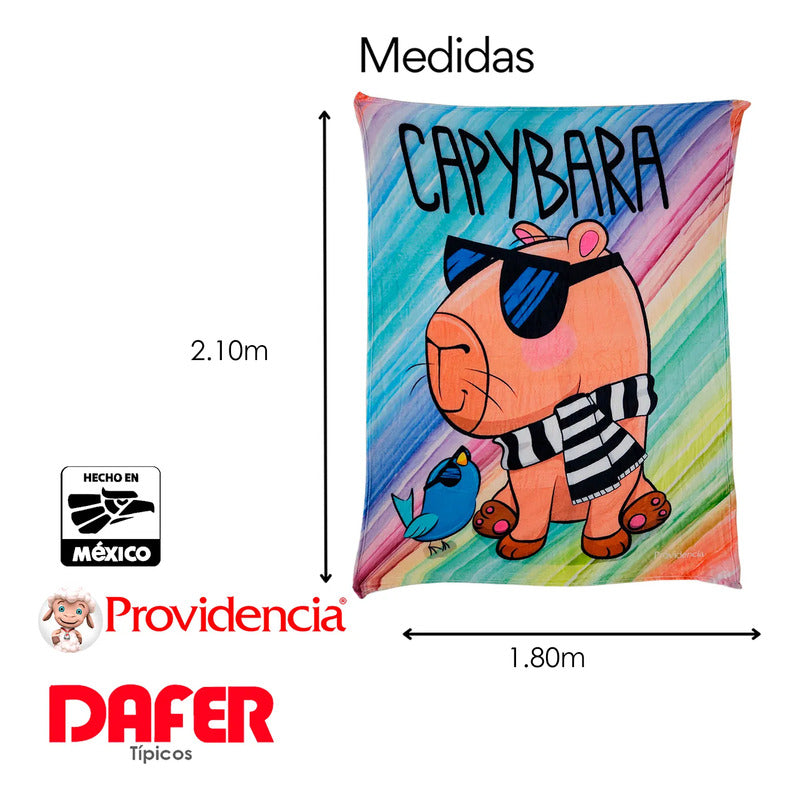 Cobertor Ligero Super Suave Matrimonial Diseños Providencia® Capibara Cool 850 G Multicolor
