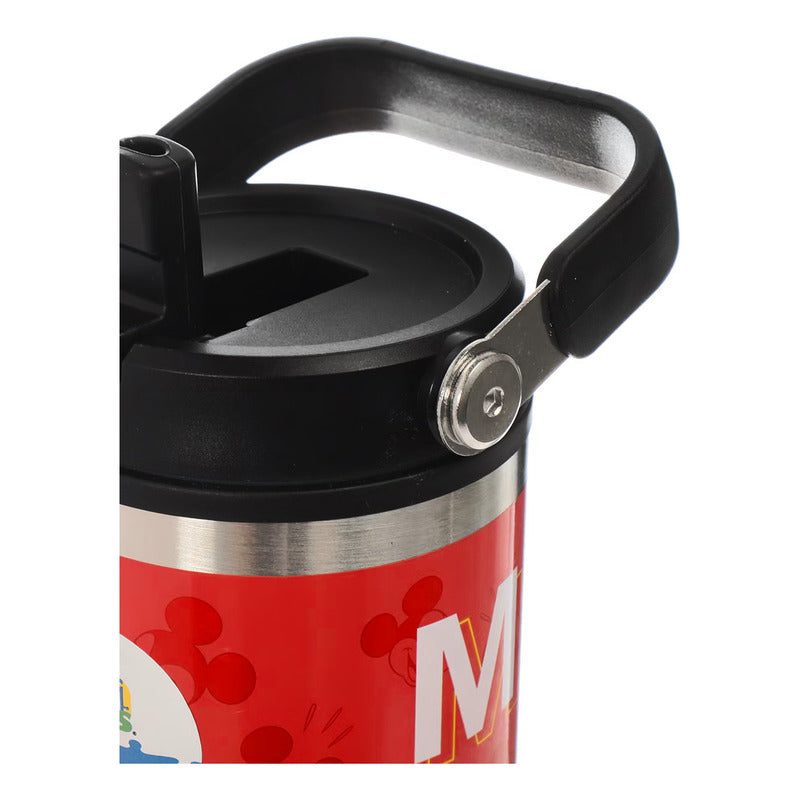 Termo Vaso De Acero Inoxidable Con Asa 650ml Diseño Animado Mickey
