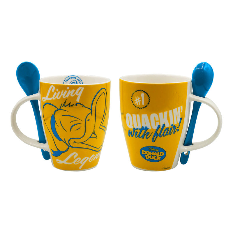 Taza De Porcelana 2pz Con Cuchara Diseño Animado 310ml