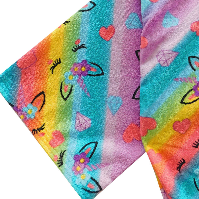 Bata De Baño Microfibra Estampada Diseños Animados