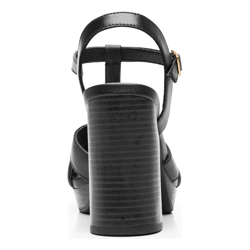 Sandalia Tacón Alto Para Mujer Mod.134401 Marca Flexi® Negro Liso 23.5 Mx