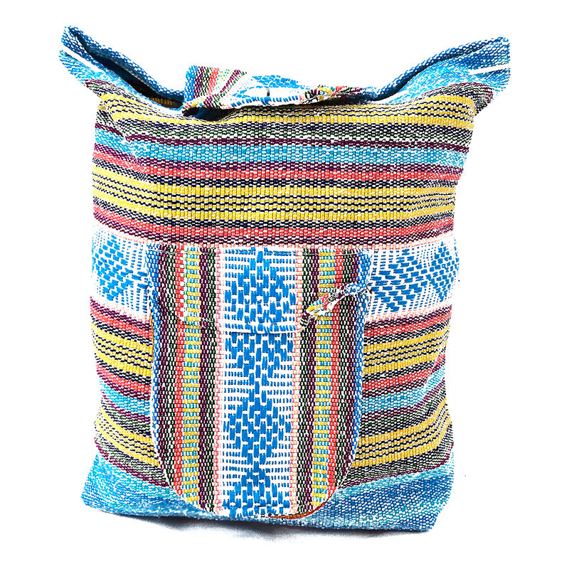 Mochila Artesanal Tejida Tipo Morral Con Bolsillo Frontal 10kg