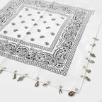 Paliacate Tradicional Multiusos Accesorio Unisex 55x55cm Blanco Geométrico Unitalla
