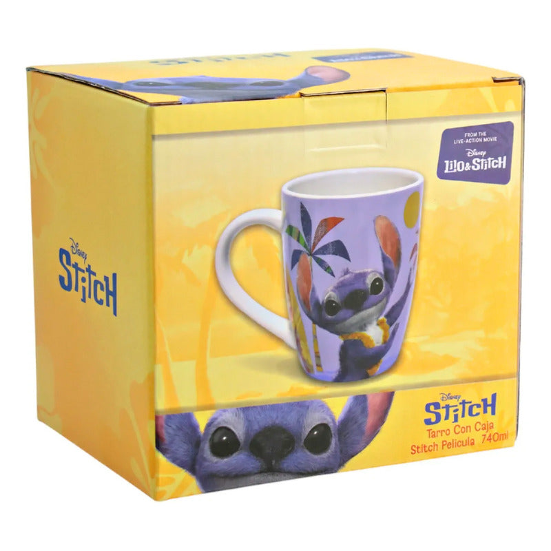 Taza Tarro De Cerámica Stitch De 740ml Marca Fund Kids® Azul Lilo Y Stitch Live Action