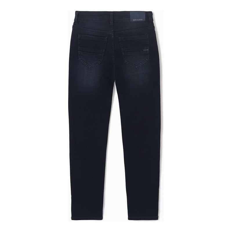 Pantalón Mezclilla Para Niño Mod.7585 Marca Mayoral® Azul Oscuro Liso 12