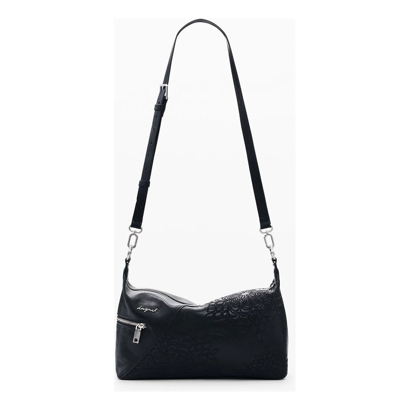 Bolso Para Mujer Con Bordado Mod.26saxp Marca Desigual® Negro Bordado Níquel