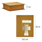 Set Para Bautizo Vela+concha+toalla+caja De Madera