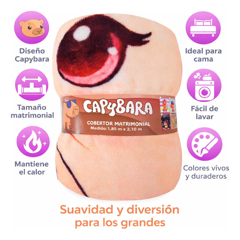 Cobertor Ligero Super Suave Matrimonial Diseños Providencia® Capibara Ballet 850 G Multicolor