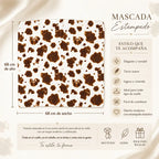Mascada Ejecutiva De Satín Cuadrada Fina Para Mujer Multicolor Cow Print Unitalla