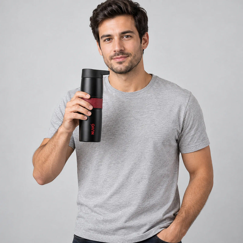 Termo Doble Pared De Acero Inoxidable 600ml Marca Nuvó® Negro