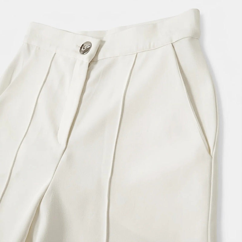 Short Semi Formal Para Mujer Mod. X840 Marca Julys® Hueso Lisa G