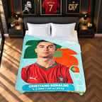 Frazada Ligera Super Suave Matrimonial Futbol Providencia® Equipo 500 G Cr7 Panini