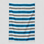 Falsa Artesanal 1.90m X 1.20m Cobija Multiusos Mexicana Geométrico 1 Kg Azul Claro