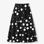 Falda Midi Para Mujer Mod. 4138pd Marca Exotica® Negro Lunares Ch